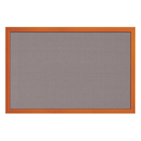 Hinge-less Radius Corkboard, 24"x36", Black Alum Frame/Cloud